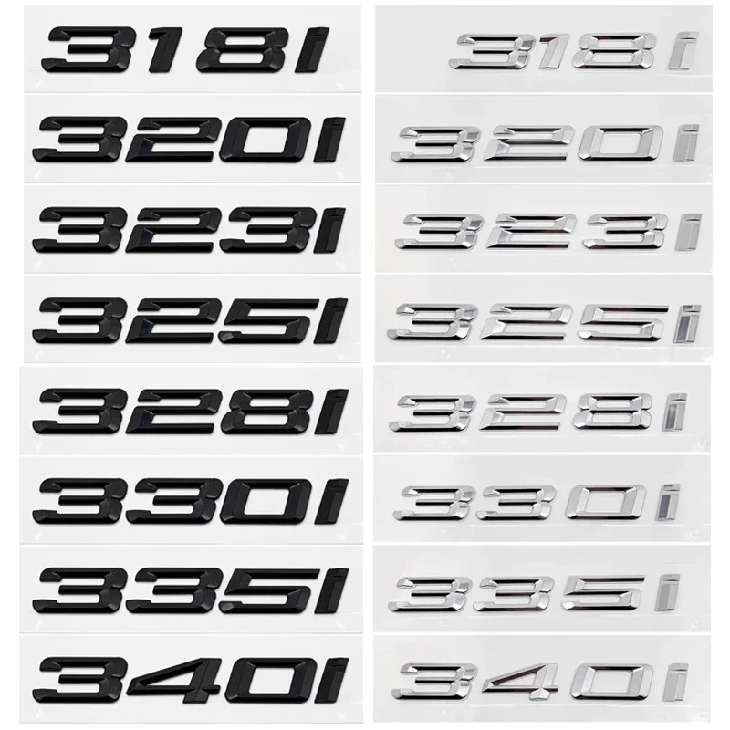 

ABS Car Rear Trunk Letters Logo Badge Emblem Sticker For BMW 3 Series 316i 320i 325i 328i 330i 335i E46 E90 E91 F30 F31 F34 G20