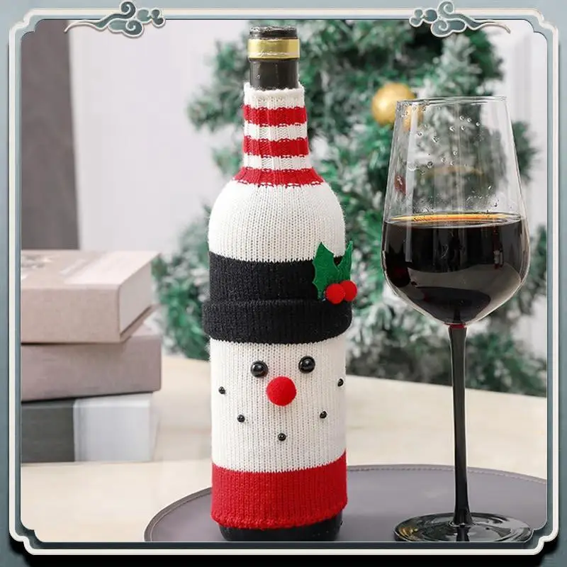 Resistente maglione di Natale Copri bottiglia di vino Copri bottiglia di vino per decorazioni natalizie-Decorazioni per feste maglione di Natale