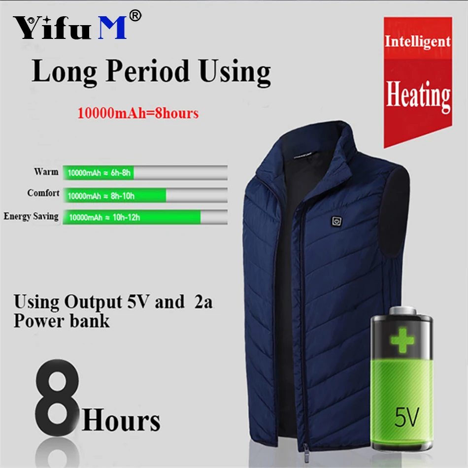 DIY Logo 9 Heated Vest Zones Electric Heated Jackets Men Women Sportswear Heated Coat Graphene USB Heating Jacket For Camping