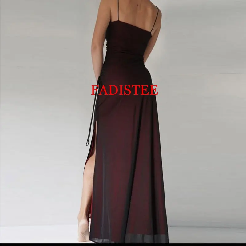 Sexy Mermaid Evening Dresses Spaghetti Straps Party Dress Side Slit Vestidos De Fiestas De Noche Para Mujer