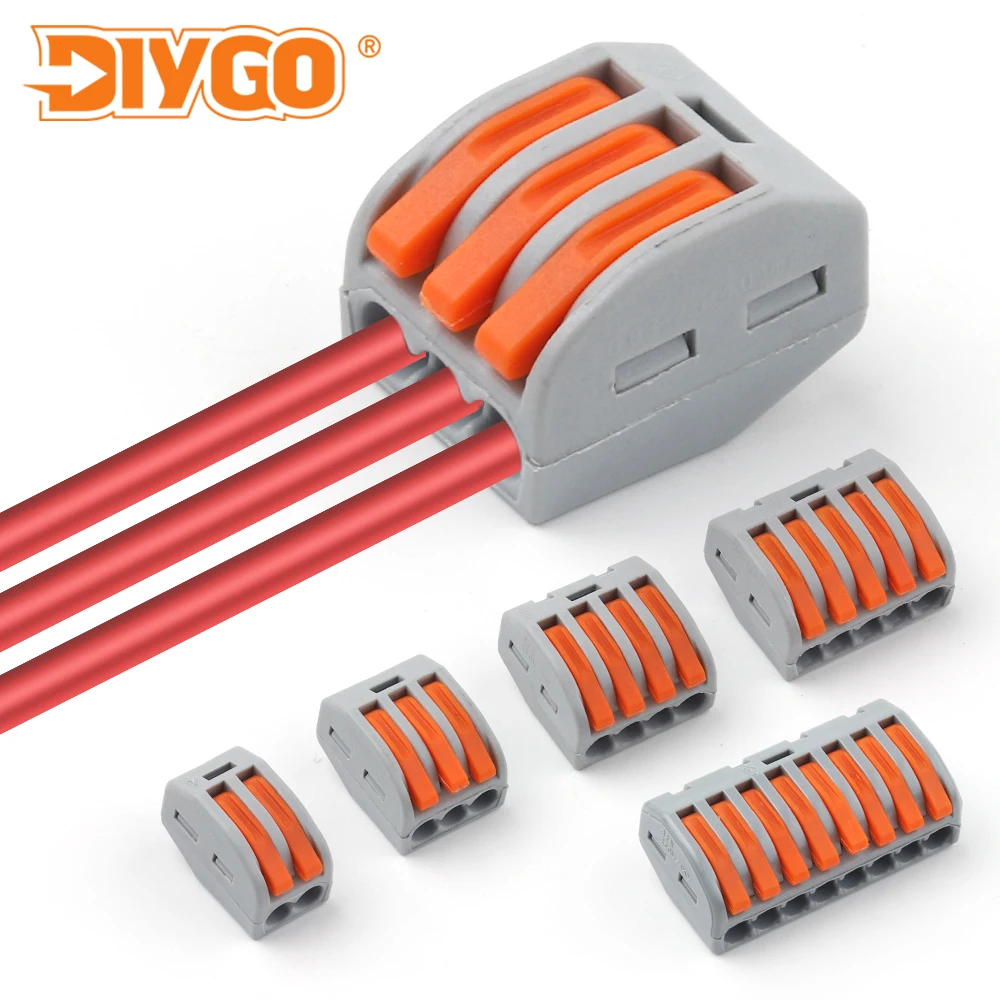 50PCS Quick Wire Connector 2/3/4/5/8 holes Universal Compact Push in Lever Splice Connectors Fast Wiring Terminal Block 0.08-4mm