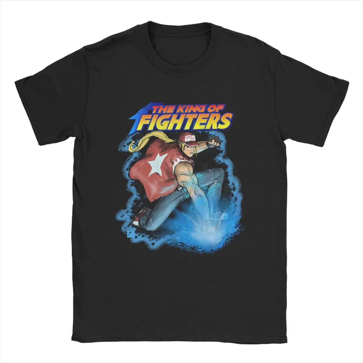 The King Of Fighters Terry Bogard  T-Shirt Men pixel retro game Funny Pure Cotton Tees Crewneck Short Sleeve T Shirt 6XL Clothes