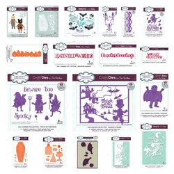 Halloween Fragments Dolls Skeletons Bat & Web Metal Cutting Dies Stamps DIY Embossing Making Scrapbook Diary Greeting Card 2023