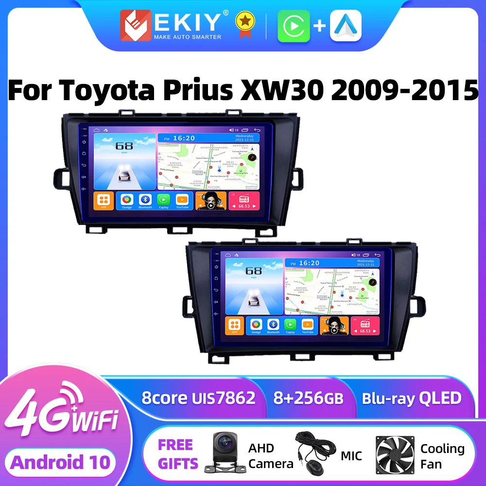 

EKIY T7 QLED DSP 8G+128G Android 10 For Toyota Prius XW30 2009 - 2015 Car Radio Multimedia Video Player GPS Navi Stereo Carplay