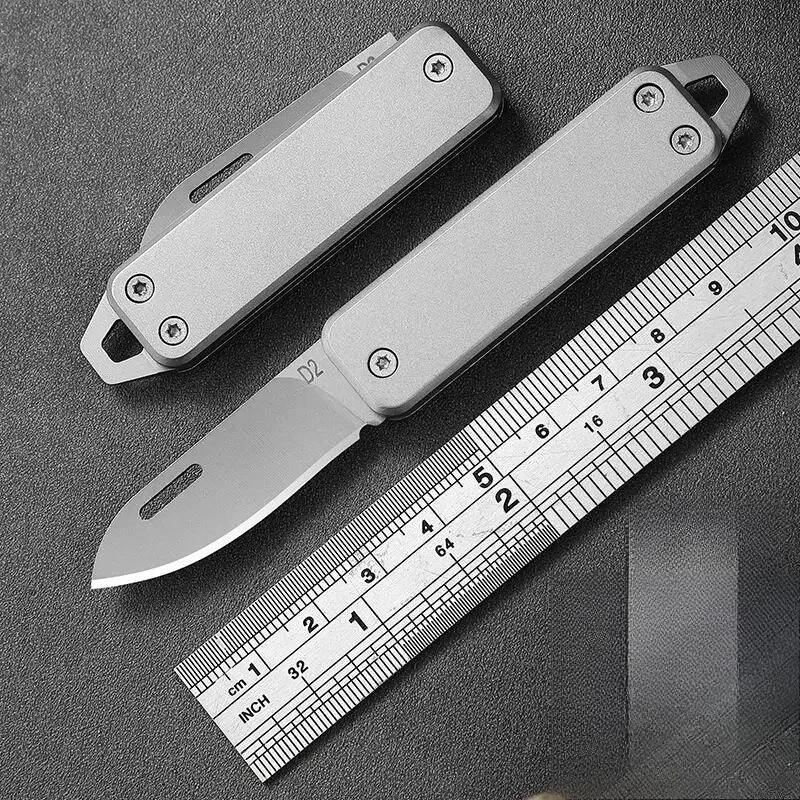 Folding Sharp Outdoor Multi Functional Stainless Steel Mini Home Knife Portable Keychain Fruit Knife Open Box Portable