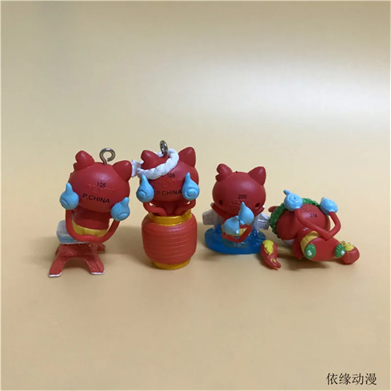 4 قطعة 3 سنتيمتر الكرتون الياباني يوكاي ساعة جيبانيان عمل الشكل دمية بولي كلوريد الفينيل يوكاي ساعة لعبة روبيان #2