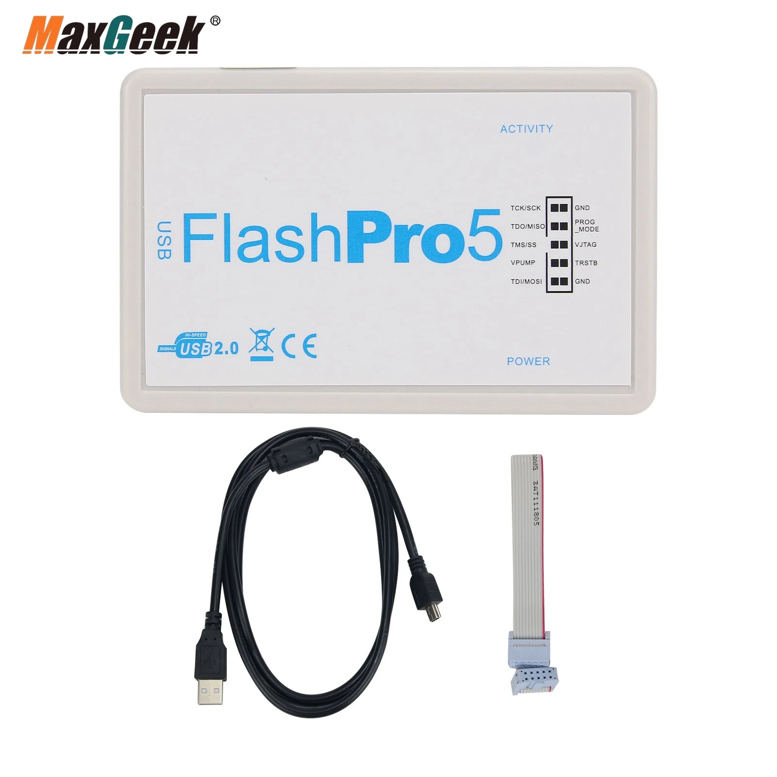 Maxgeek FlashPro5 Programmer Tool Download Cable Debugger Replacing Pro4 and Pro3 for Actel Microsemi