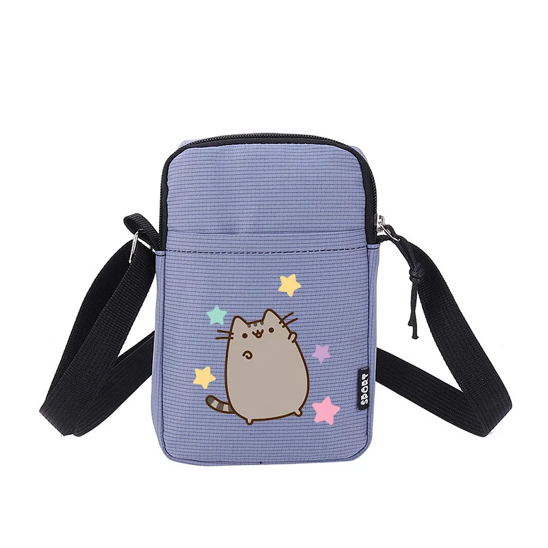 Pusheen damska torba na ramię Cartoon prosta śliczna mała modne torby na telefon dzieci Outdoor przenośna nowa torebka etui prezent urodzinowy