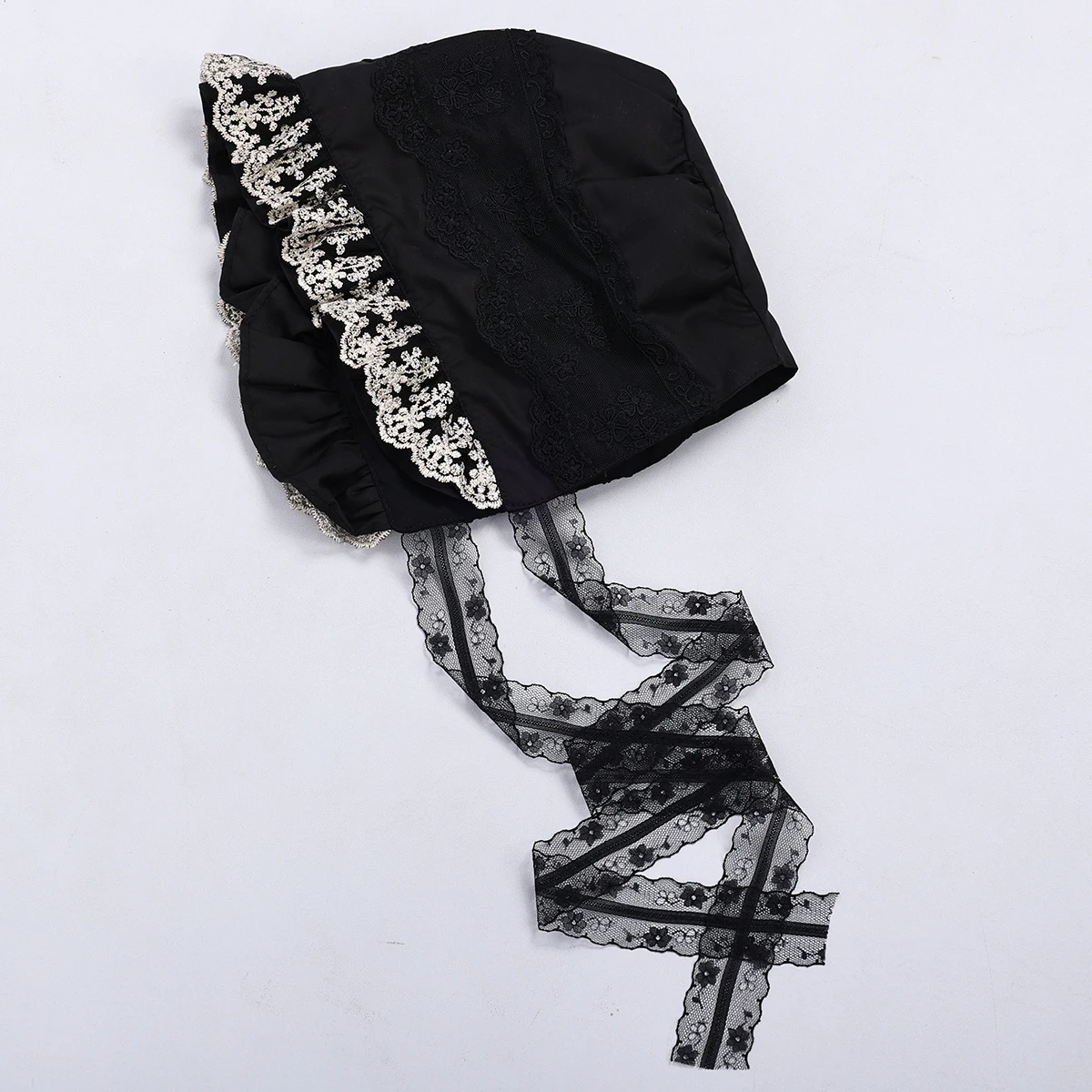 Cappello a cuffia Lolita Vintage vittoriano cameriera Cosplay Donna Ragazza Zucca Berretto in cotone dolce Cinghie con lacci