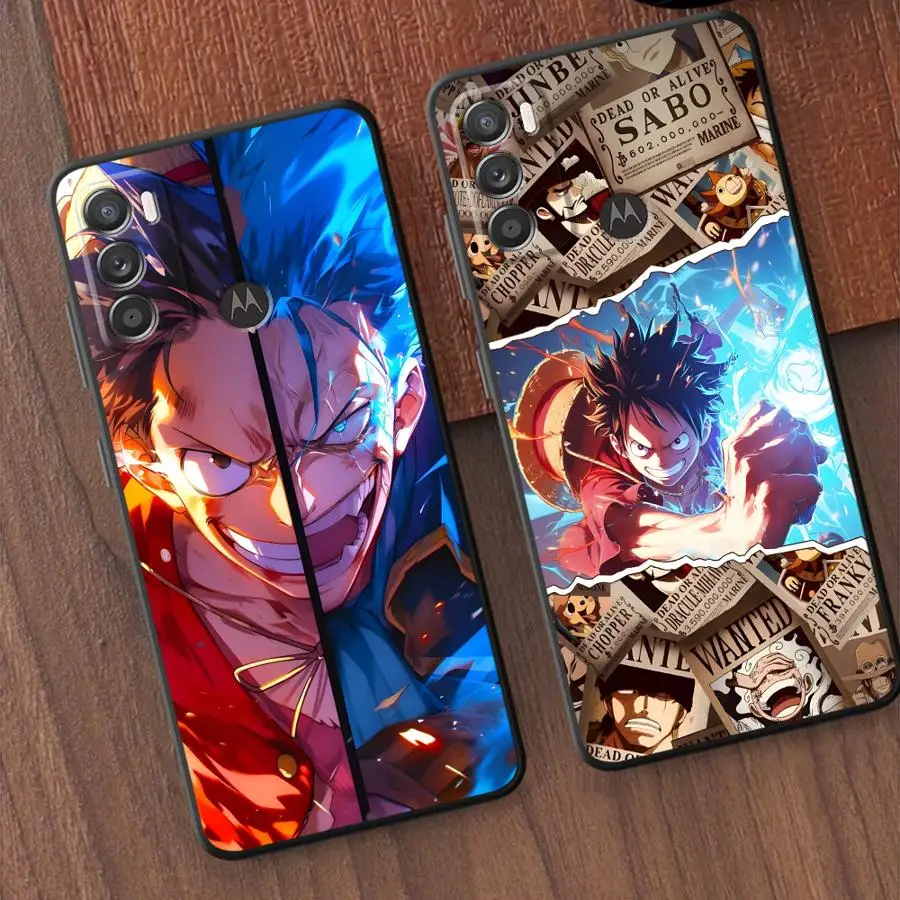 Case for Motorola Mot G32 Edge 20 Pro 30 Lite G51 G73 G52 G22 Edge40 G50 G60 G60s G71 G53 G30 Black Soft Phone Cover G31 Anime