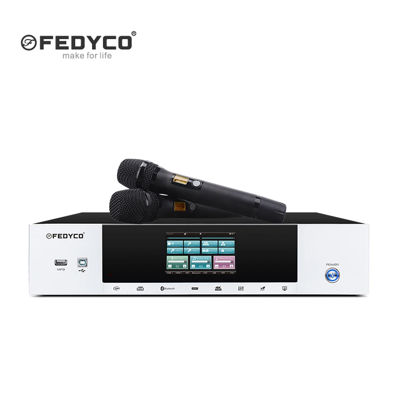 

FEDYCO Home karaoke 3 in 1 power amplifiers with wireless microphone audio amplifier