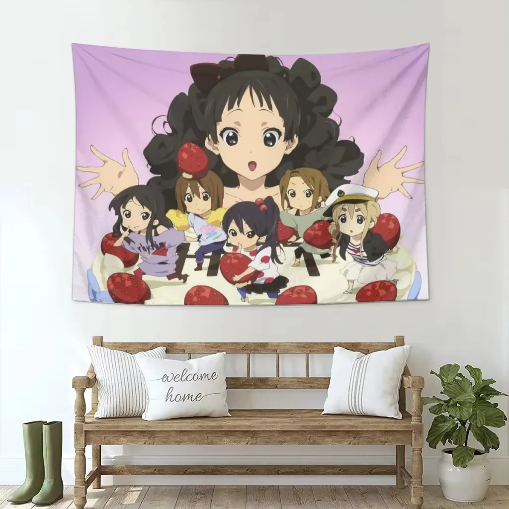 اليابان Kawaii جديد K-ON! أنيمي نسيج جدار الكرتون صورة خلفية معلقة جدار غرفة ديكور الجمالية المفروشات الزخرفية المنزل