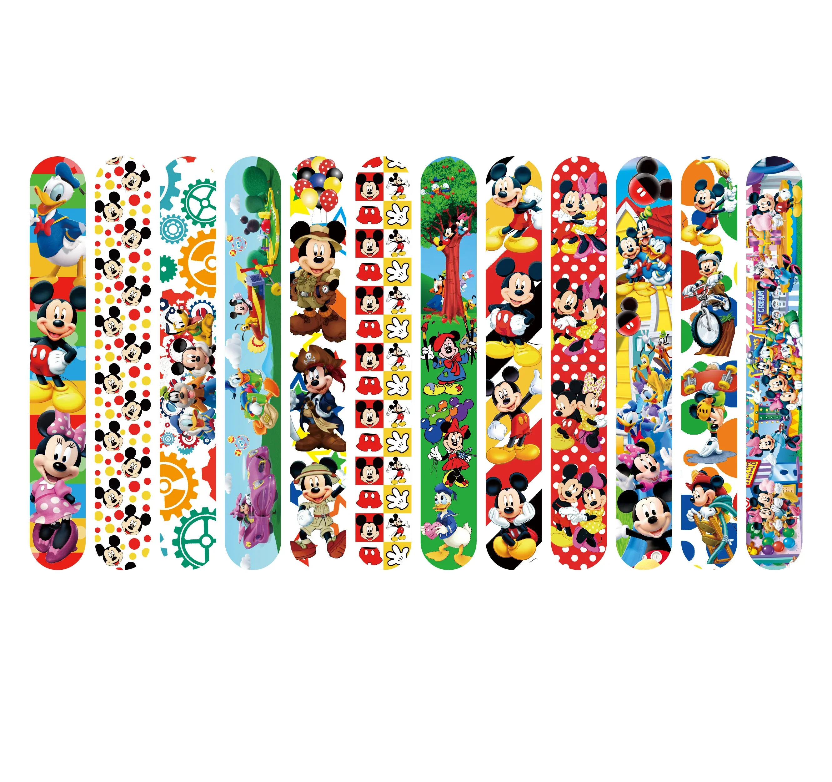 12pcs Disney Mickey Mouse Series Slap Bracelet Pvc Snap Circle Cartoon Pat Circle Bracelet Children Fun Gifts Birthday Gifts view 4