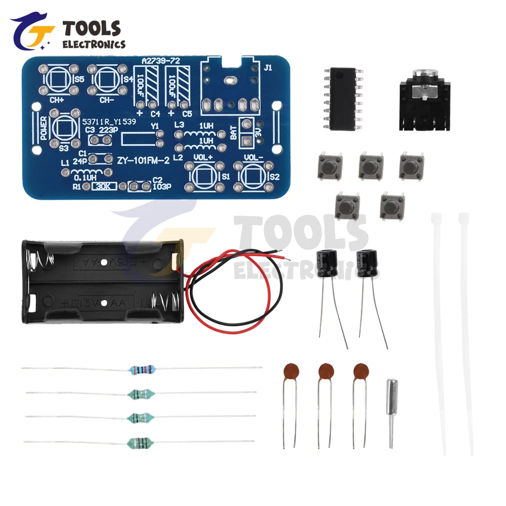 FM Radio DIY Kit 76~108Mhz Radio Receiver Module RDA5807 Radio Module Electronic Production Training Diy Kit