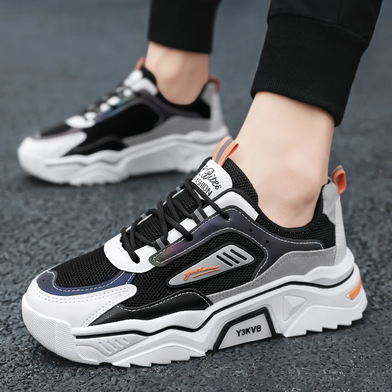 

Новые мужские повседневные спортивные дышащие сетчатые спортивные повседневные молодежные мужские туфли, увеличивающие рост, универсальные модные кроссовки