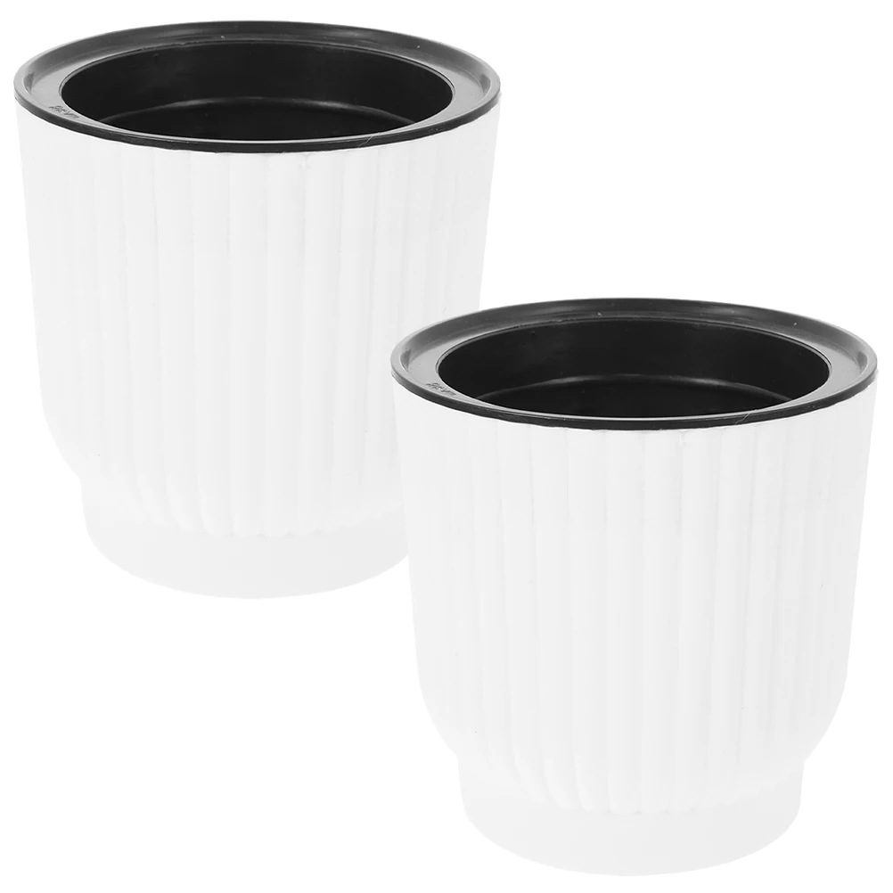 

2 Pcs Self-priming Flower Pot Watering Pots Planter Plastic Indoor Planters Self-watering