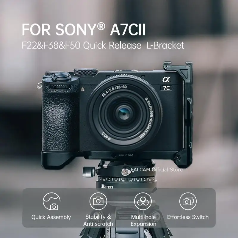Falcam Official F22&F38&F50 Quick Release Camera L-Bracket Black FOR SONY A7CII Quick Assembly Anti-scratch Effortless Switch