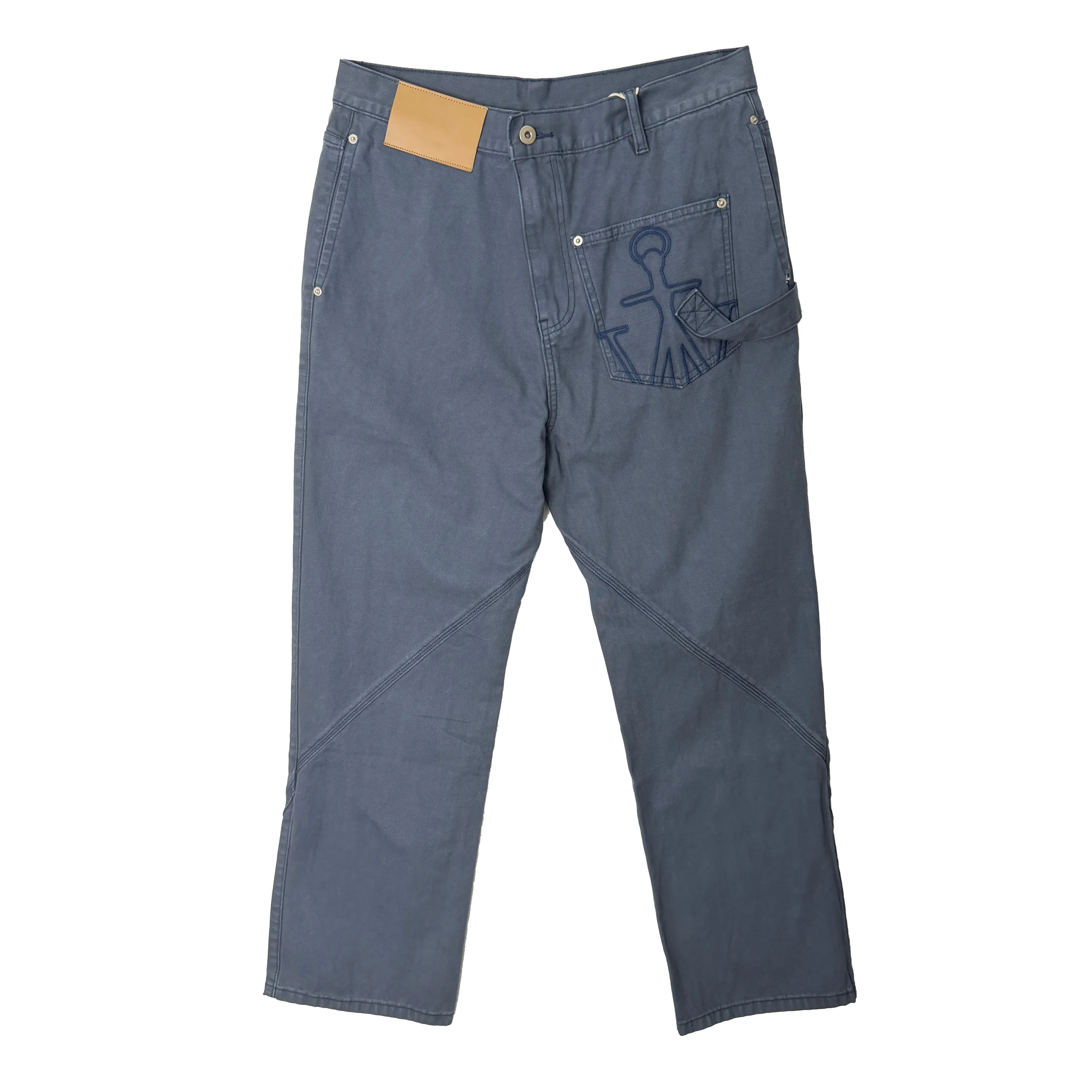Novos Jeans de Trabalho Azuis Franceses com Design Vintage Lavado e Corte Reto para Homens e Mulheres, Calças Casuais de Algodão