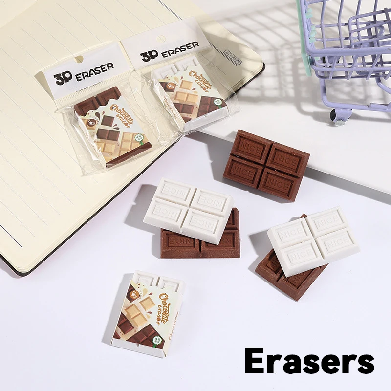 

1Pcs Chocolate Design Eraser Cartoon Student Painting Writing Pencil Eraser Stationery Gift School Office Supplies