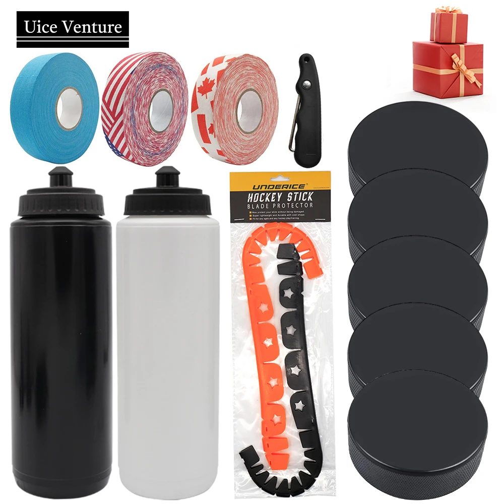 

Hockey Accessories Ice Hockey Set Water Bottle BPA Free Hockey Stick Blade Protector Cloth Field Tape Ice Hockey Pucks