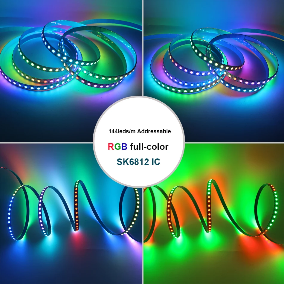 7mm WS2812B Pixel Led Strip light 3535 144leds/m Addressable SK6812 IC MINI Pixel Stripe 5V 1m 2m Smart Pixel Led Tape