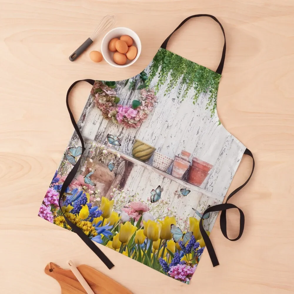 

The potting shed. A vintage country design. Apron Women Kitchen'S Chef Uniform For Men Apron