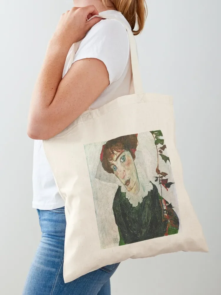 Egon Schiele Portrait of Wally 1912 Tote Bag custom bags Canvas bag bags for women reusable shopping bags Tote Bag