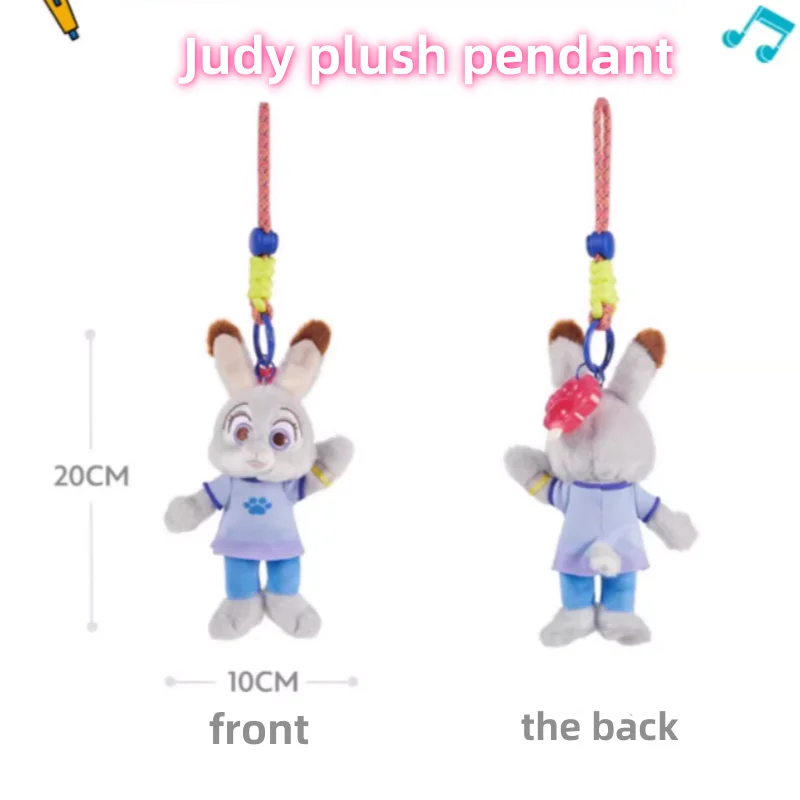 Disney Zootopia Music Festival Series Anime Figure Judy Nick Plush Doll Keychain Pendant Accessories Kawaii Toy Birthday Gift