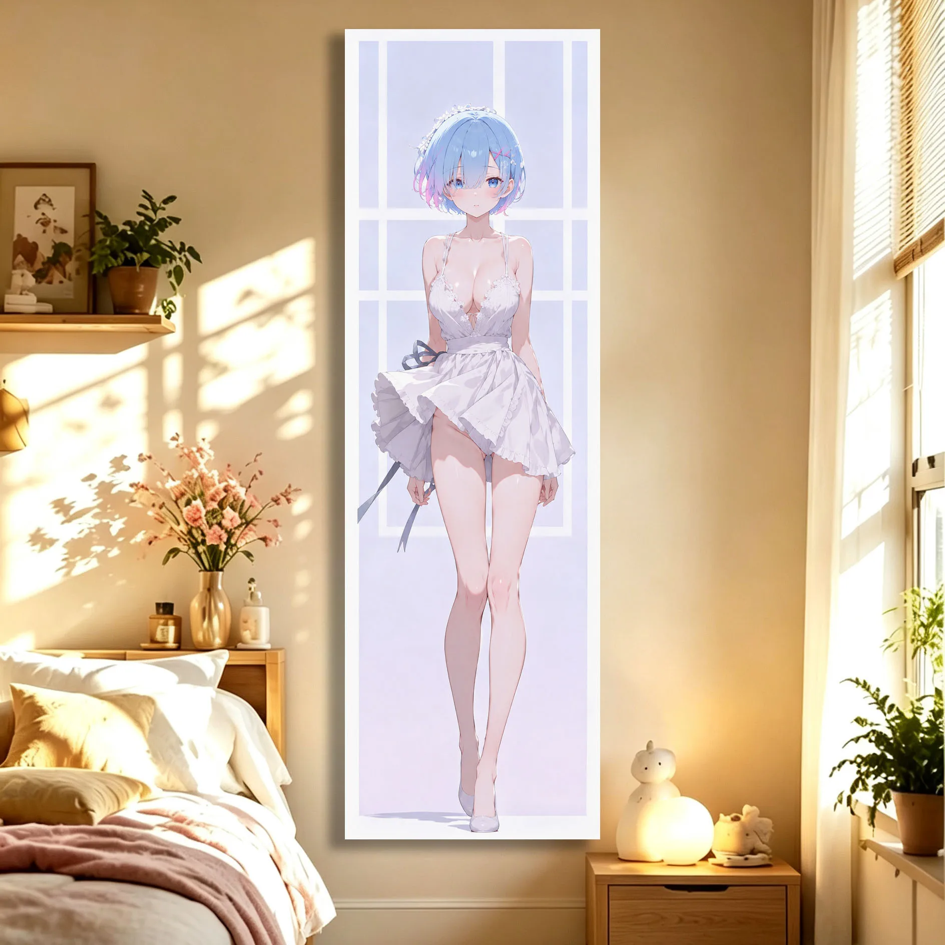Rem Zero Anime Painting Tapestry Moe Kawai Girl Large Long Tapestry Party Bedroom House Living Room Decor Room Necessaires Stuff