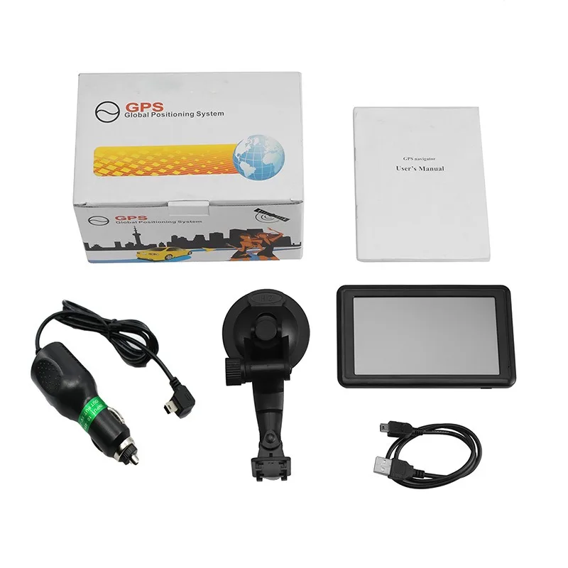 5 inch portable car GPS navigator high definition 4GB truck car old cheap free traffic