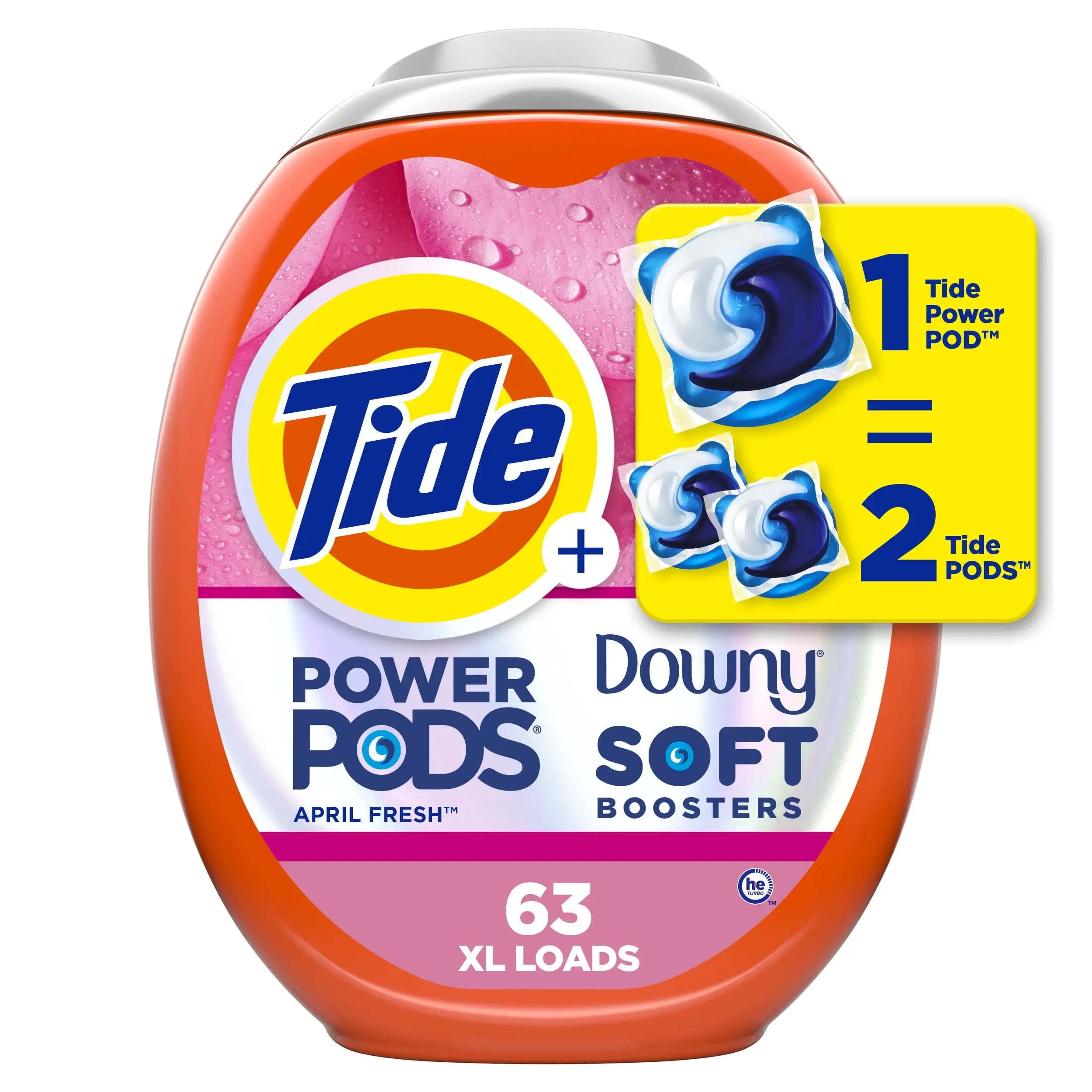 Downy Liquid Laundry Detergent Pacs April Fresh Scent 63 Count Enhancing Your Laundry Routine Perfect for All Types of Laundry