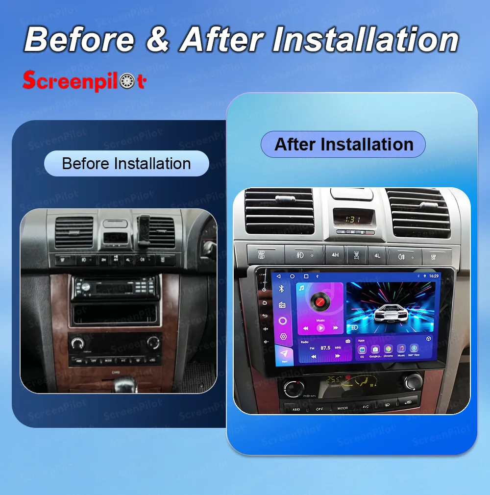 Android 16 Car Radio Stereo Head Unit For SSANGYONG Rexton 2002-2006 Multimedia Video Player GPS Navigation QLED Touch Screen