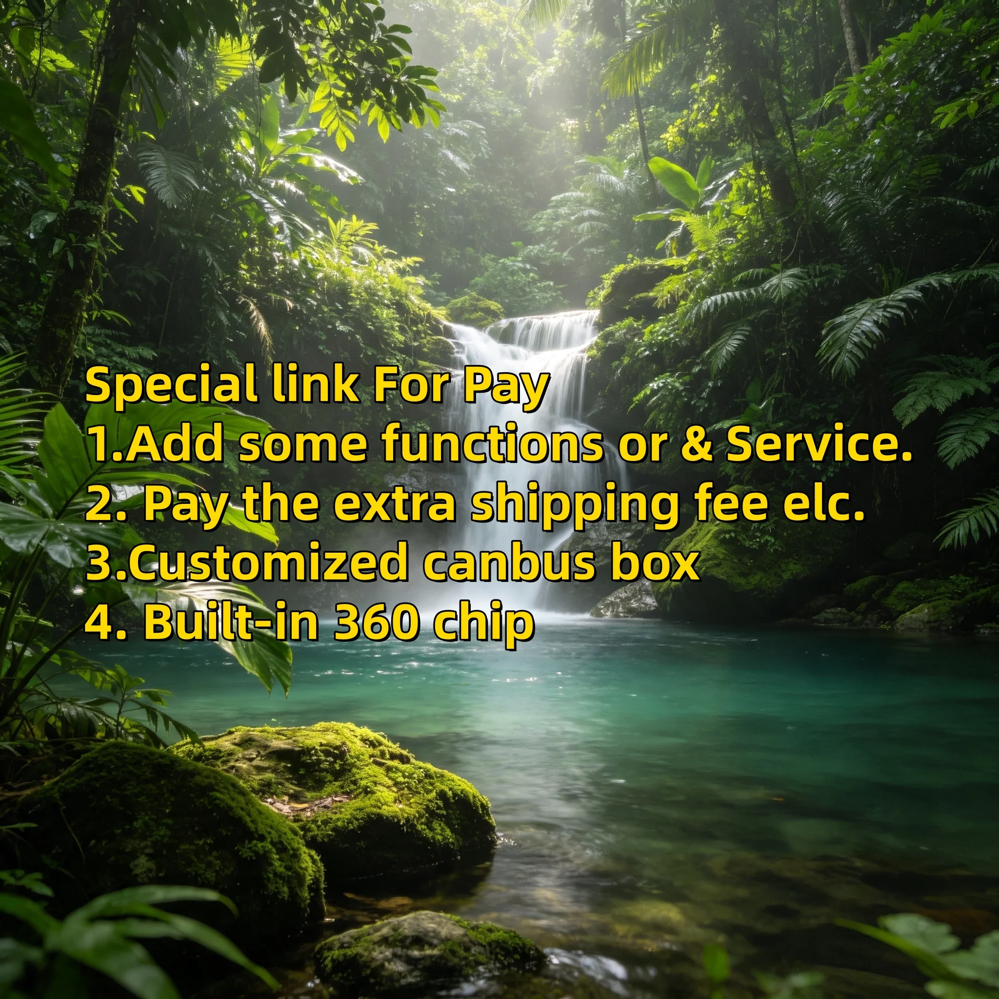 Special link For Pay Customized canbus box or Built-in 360 chip or Add some functions&Service or Pay the extra shipping fee elc