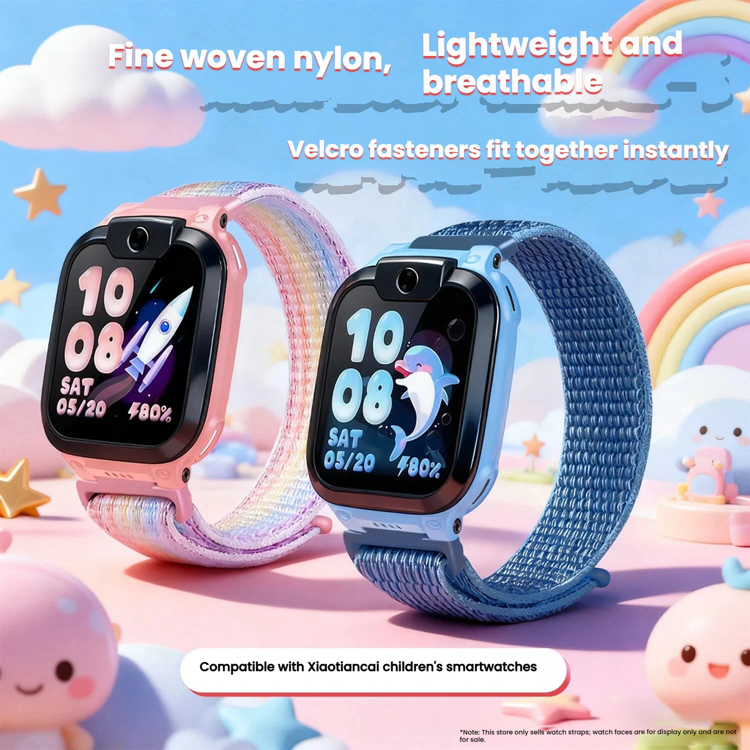 

New Children Smart Watch Replacement Strap For Interface 15mm nylon Watchband Replacement Soft Wristband