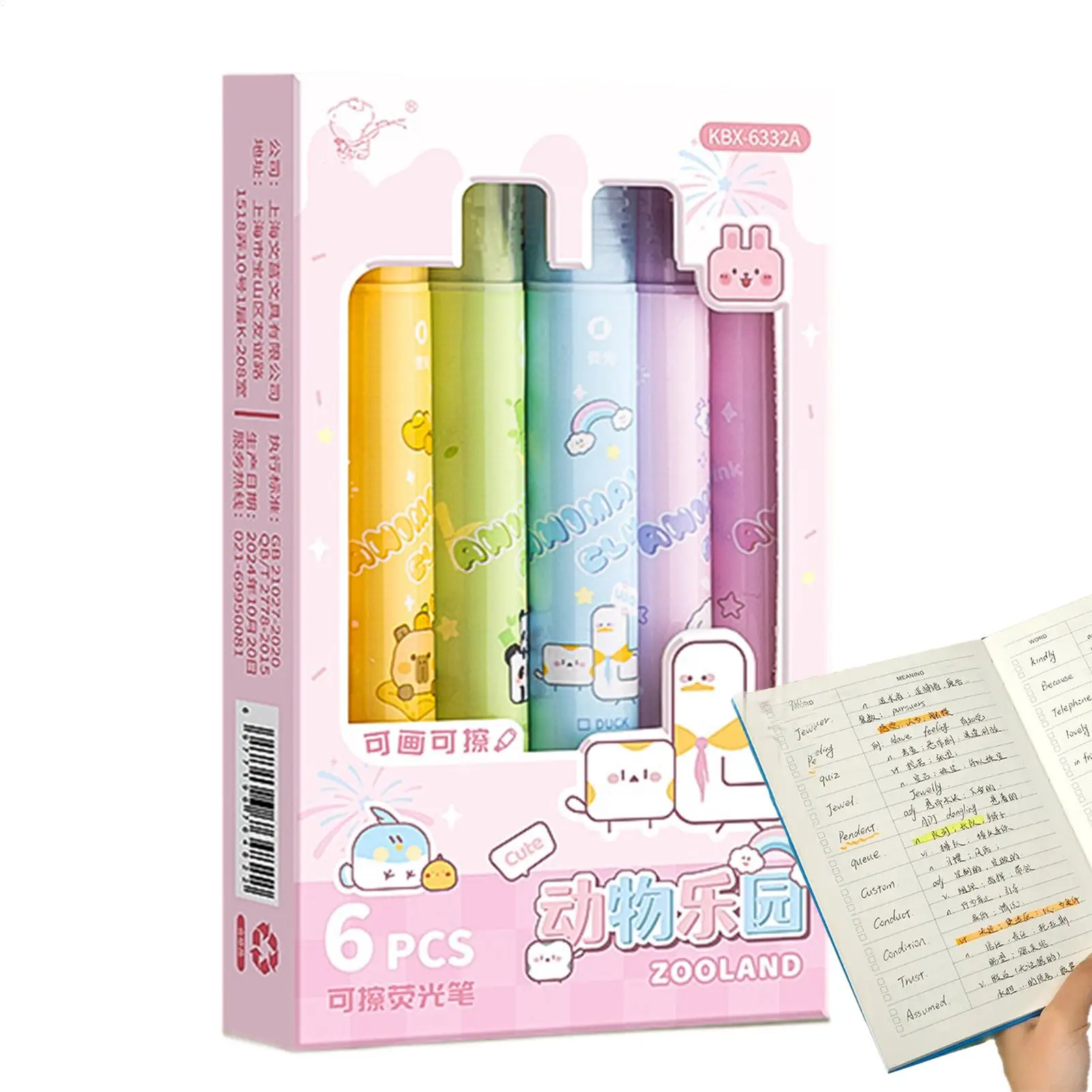 

Erasable Markers For Paper Colorful Double-tip Aesthetic Highlighters For Teacher Quick-Drying Writing Tool Stationery Supplies