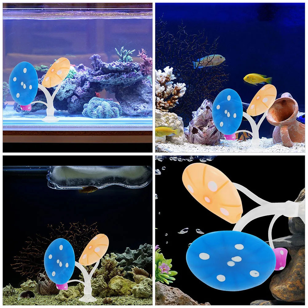 

2Pcs Fish Tank Resting Mushroom Hammock Betta Fish Bed Silicone Suction Cup Betta Mushroom Decor Aquarium Supplies
