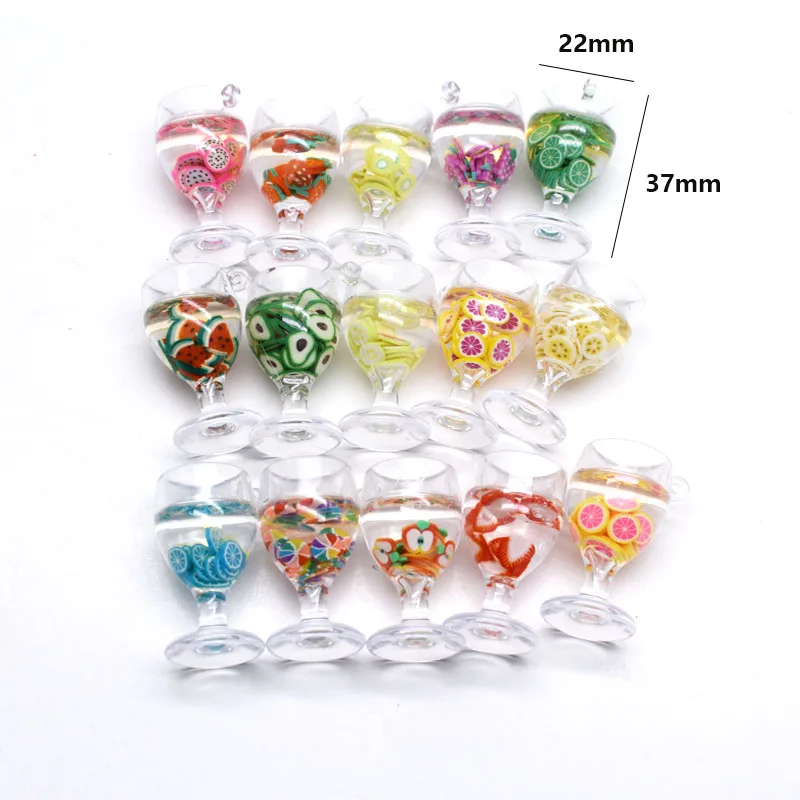 Colgantes de botella de resina, accesorios hechos a mano, joyería DIY, pendiente, collar, llavero, 10 piezas, 8x34MM