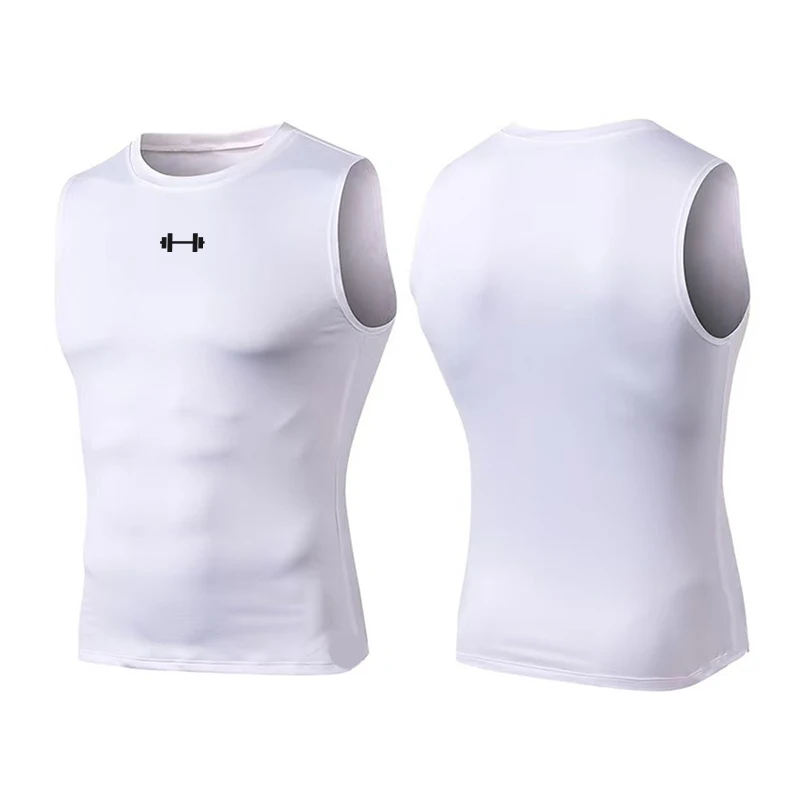 Men Quick Dry Running T-Shirts Compression Sleeveless Quick-drying Jersey training shirt Gym Mens Tank Top