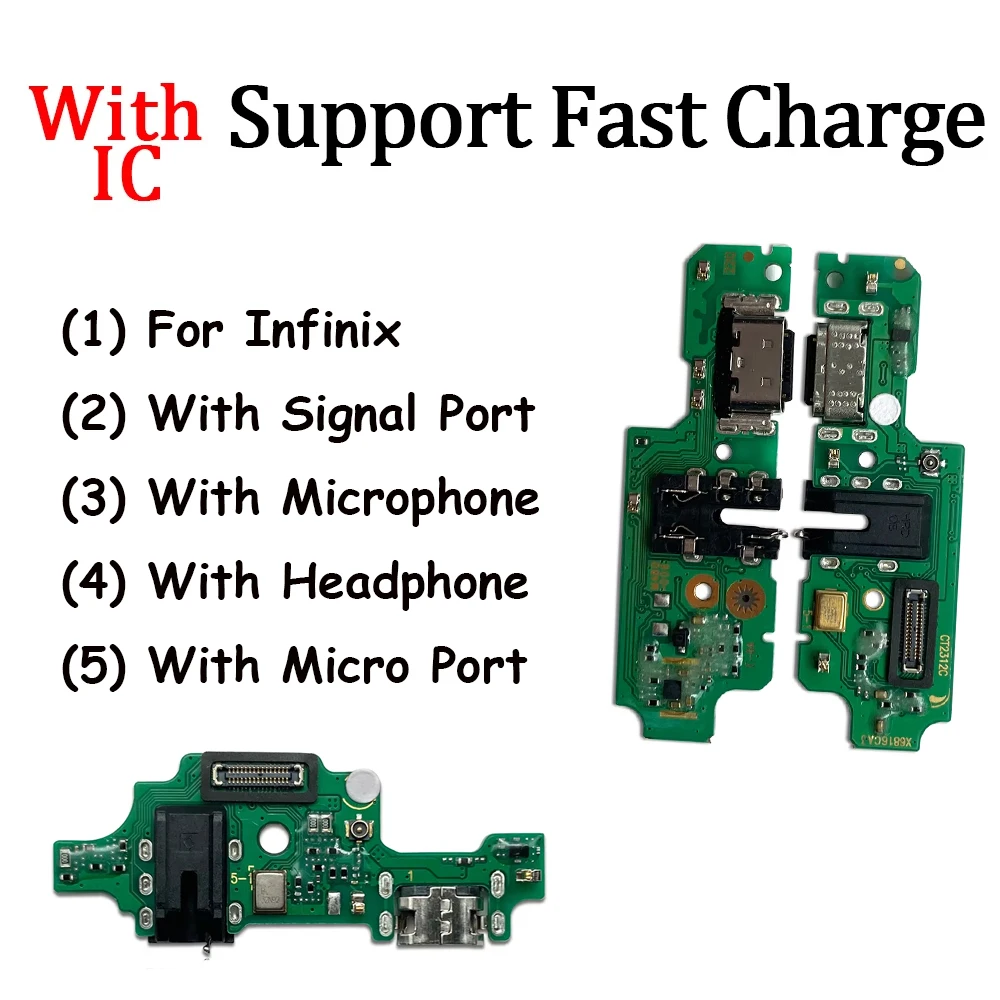 For Infinix Hot 9 Play 10 Lite 10i 11 20 7 9 12 20S 30i 6X 7 10i 11 30 Play USB Charging Board Dock Port Flex Cable With Micro