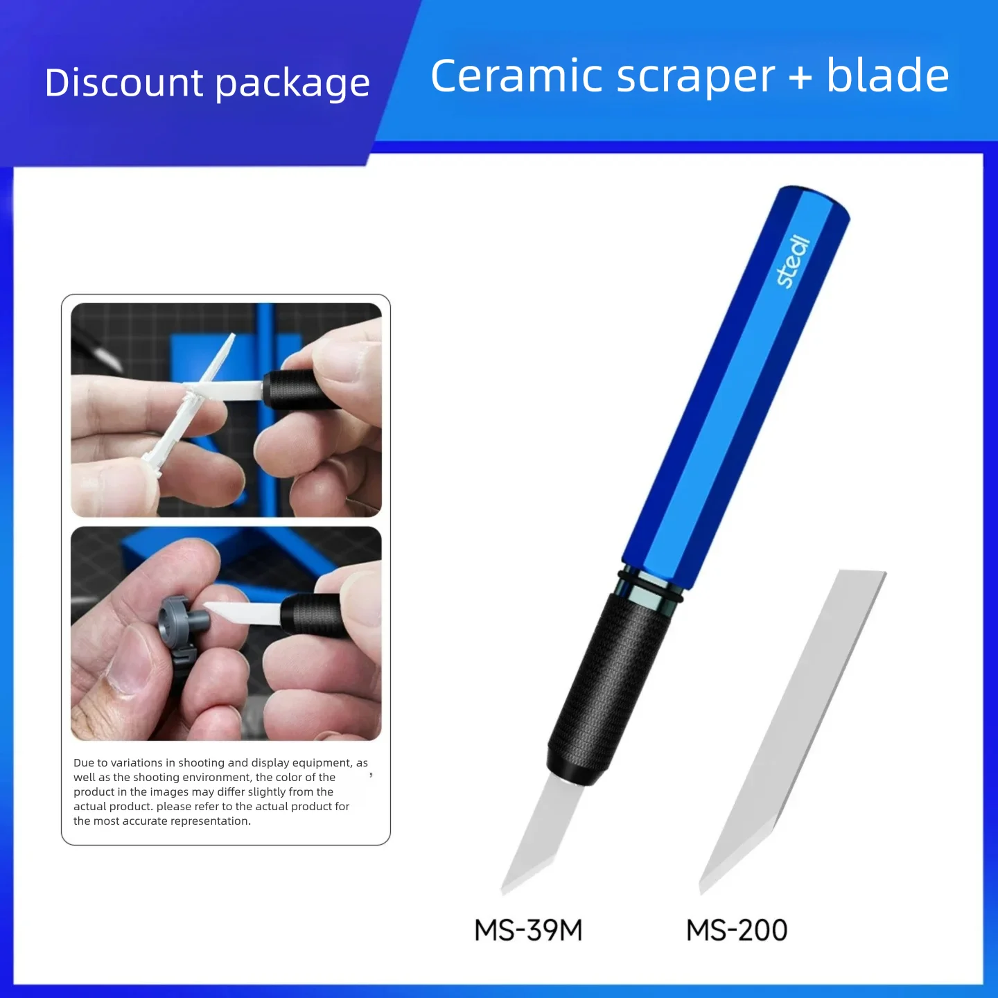 Stedi MS39M Ceramic Scraper Modeling Cutting Knife Scraper for Model Making Curved Step Scraper Kits Hobby DIY Tool