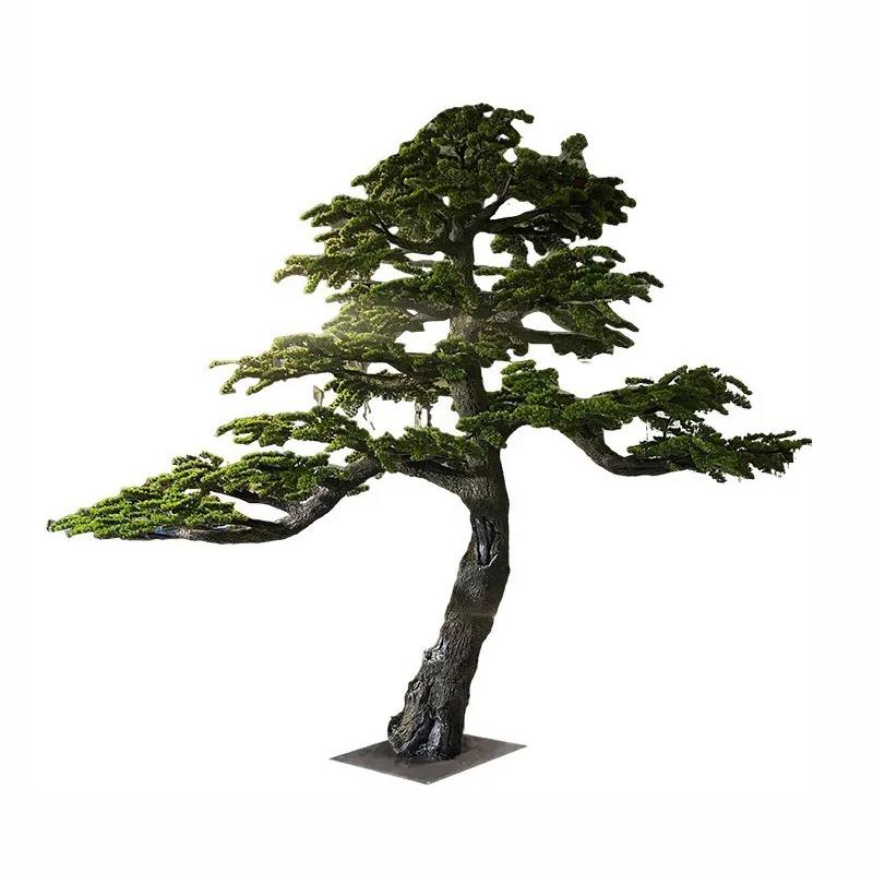 

Simulated welcome pine landscaping large green plants indoor hotel landscape plant decoration