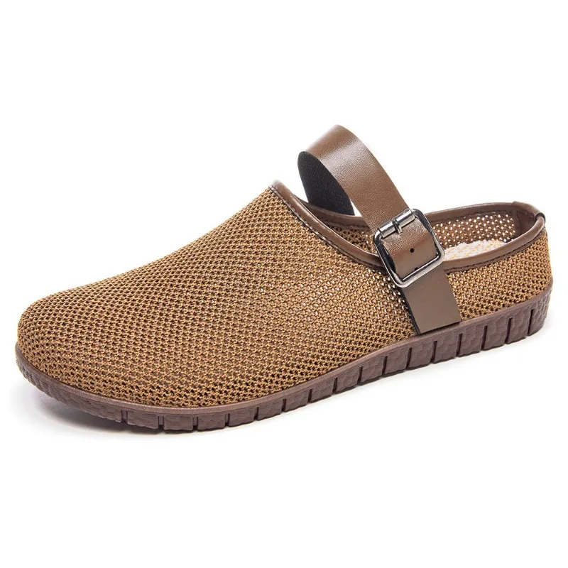 

Summer new Women's shoes versatile retro casual soft soled sandals for outerwear slippers mesh bread head half drag shoes