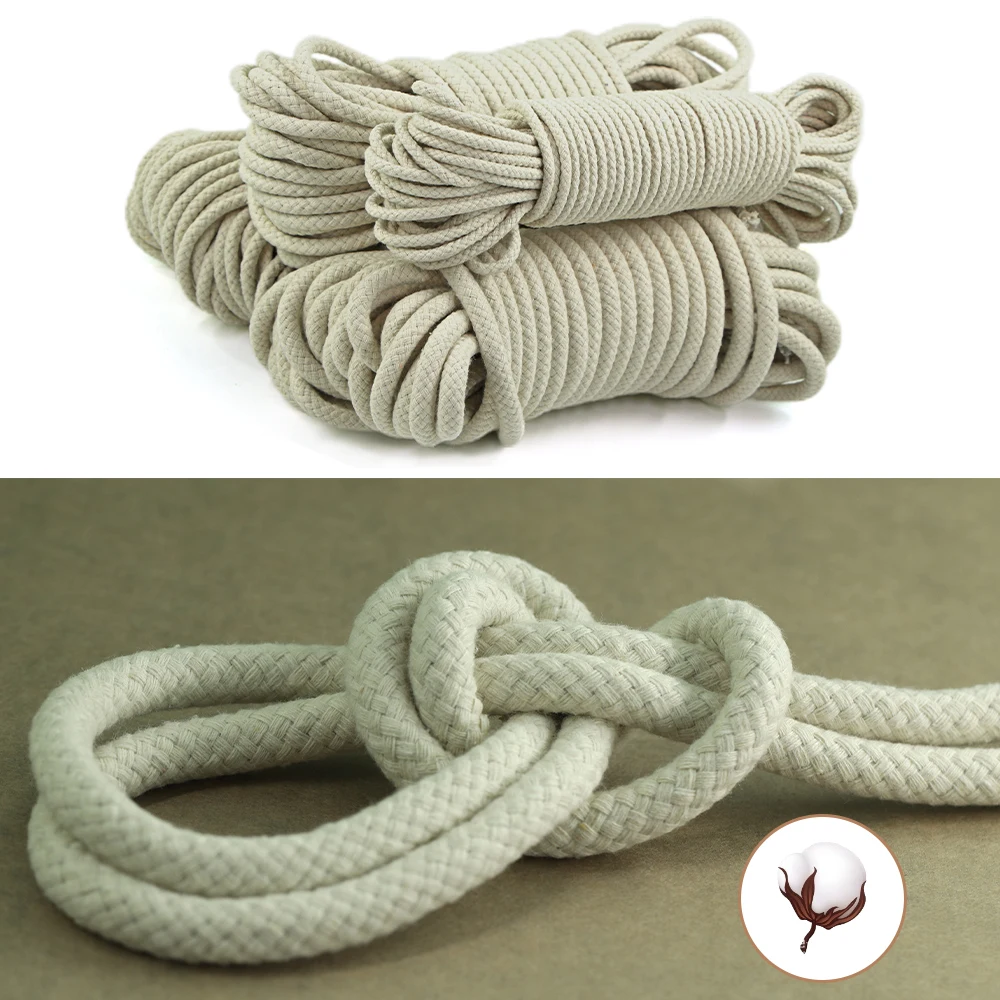 10-100M Beige Self Watering Wick Cord Cotton Rope Cord Braided for Indoor Potted Plant Pot Plant Care Potted Soil Moisturizing