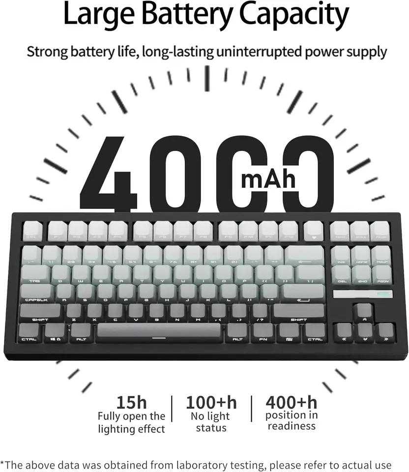 ZORNHER ZH870 ワイヤレスゲーミングメカニカルキーボード80% ブラック