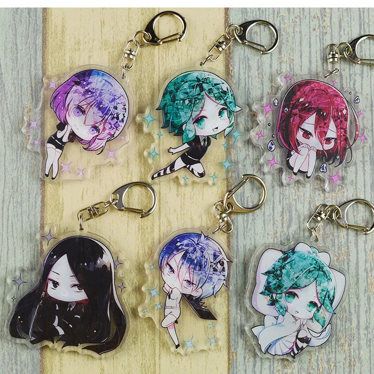 Hoseki no Kuni 애니메이션 Phosphophyllite Phosphophy Land of the Lustrous Cinnabar Goshenite Keychain 양면 열쇠 고리