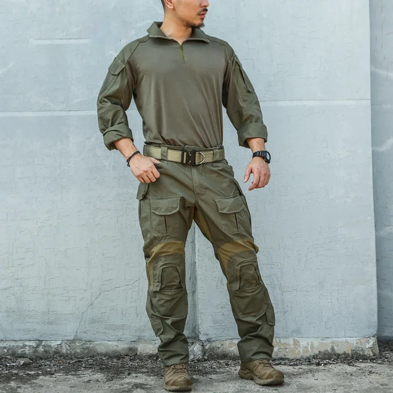 

Gen3 Outdoor Combat Uniform G3 Tactical Suits Wear Resistant T-Shirt Pants Mens Sets Airsoft Paintball Hiking Hunting Clothes