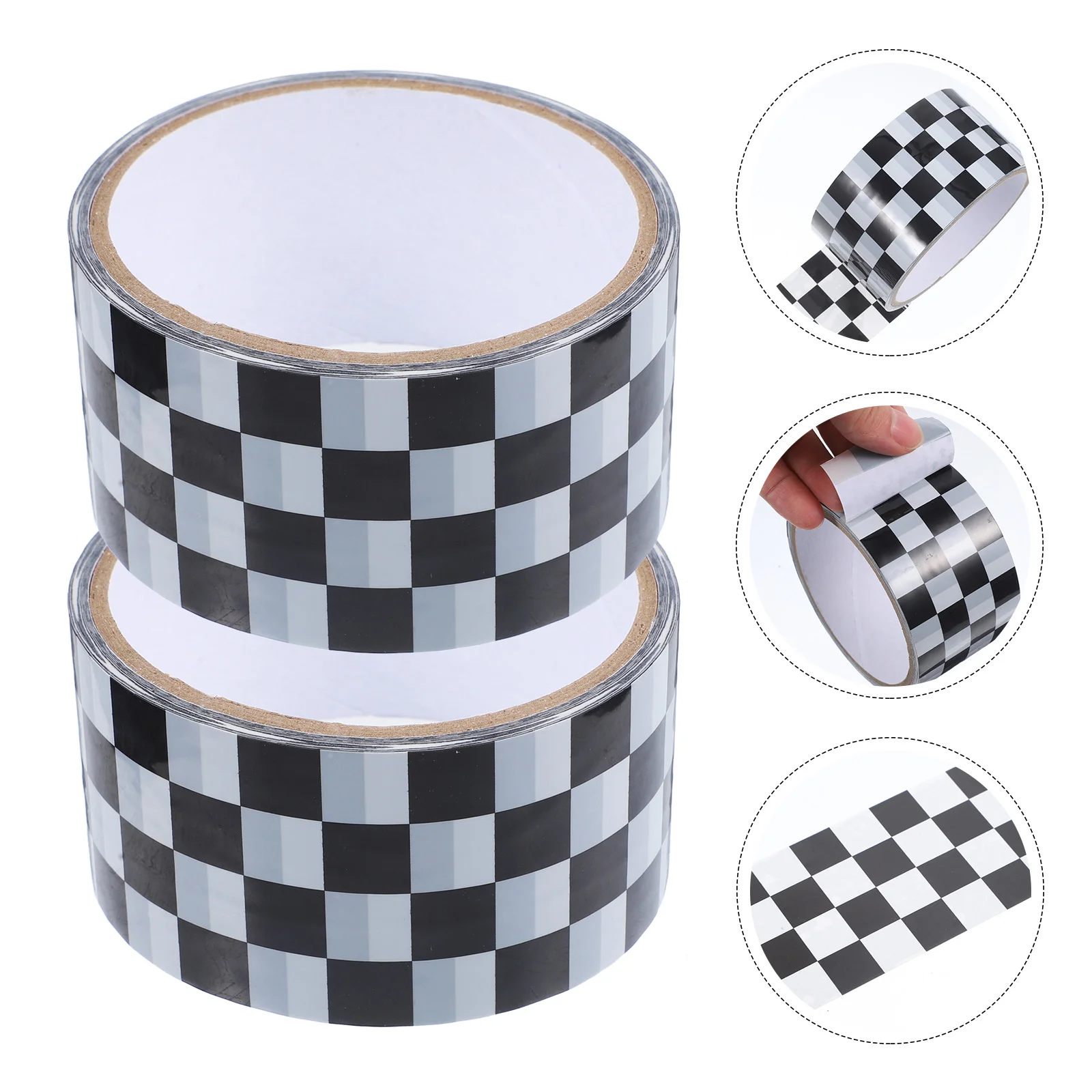 

2 Rolls Bulletin Board Tape Checkered Print Stickers Heavy Duty Adhesive Cartoon Packing