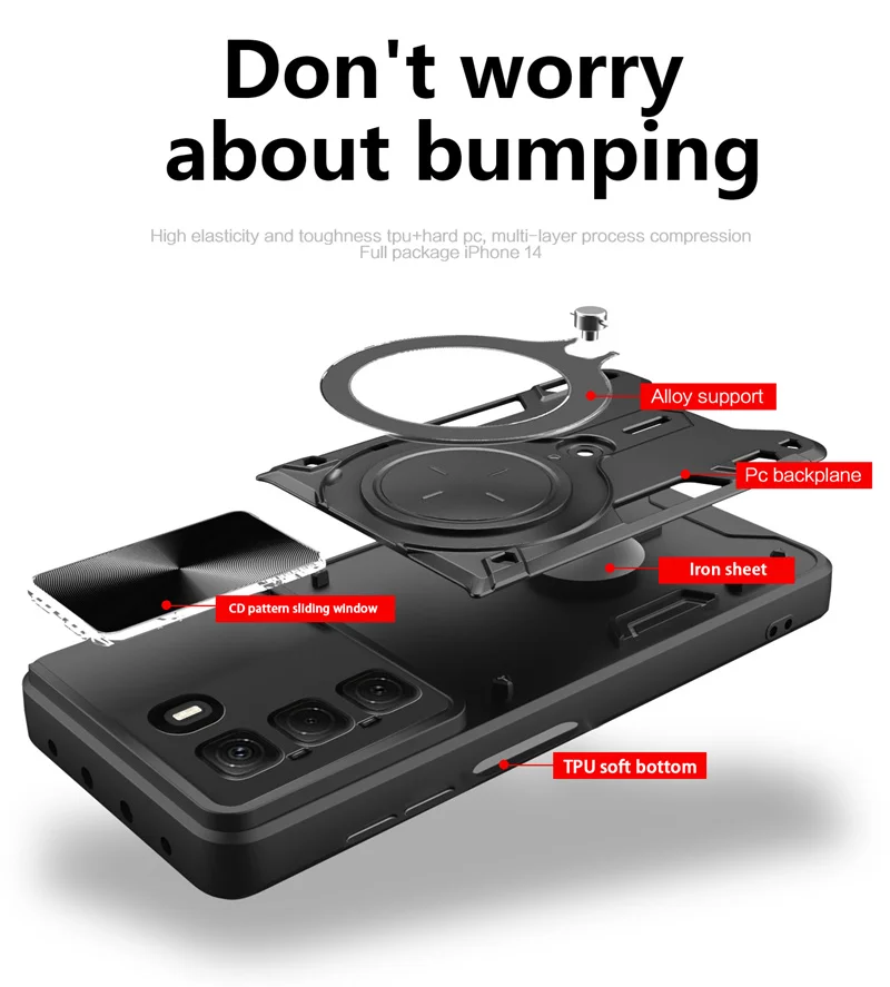 Funda ل انفينيكس الساخن 50 4G حافظة درع الشريحة عدسة الكاميرا حماية الغطاء الخلفي ل انفينيكس Hot50 4G X6882 6.78 "حامل حلقي Coque