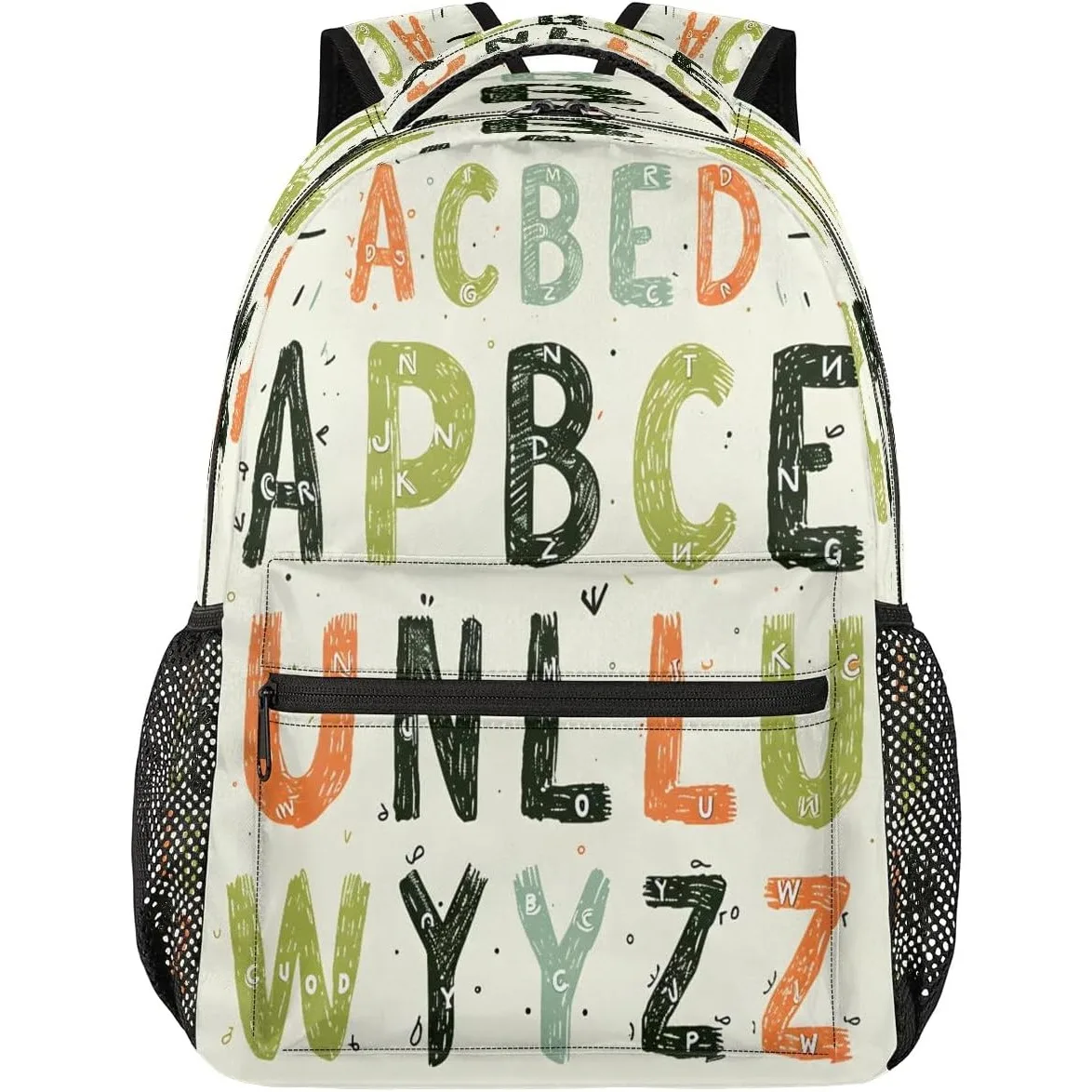 

Backpack Alphabet Chart Retro Waterproof Lightweight Travel Back Pack Adjustable Casual Rucksack For Daypack Fits Travel