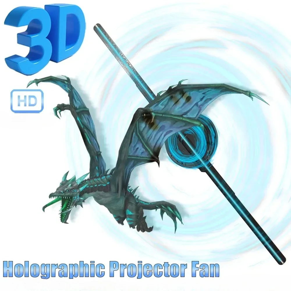 LED 3D Hologram Fan Projector Display Advertising High Definition Sign for Mall Dining Shop Commercial Restaurant